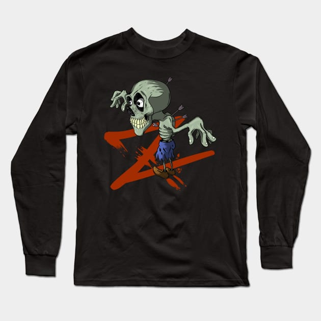 zombie halloween Long Sleeve T-Shirt by 3Plex